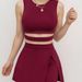 2025 Casual Women's Hot Girl Style High Waist Short Skirt Solid Color Sports Vest Fashion Set_ecoleips.com
