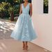 2026 European And American Women's Dress Banquet Evening Dress Sleeveless Vest V-neck Digital Printed Dress_ecoleips.com