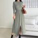 New European American Style French Split Mid-Length Round Neck Knitted Dress For Women Fashionable And Casual_ecoleips.com