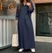 2024 Women's Spring Denim Long Dress Solid Color Bohemian Loose Fit Large Size Temperament Commuting Style_ecoleips.com