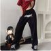 Women's Trendy Drawstring Wide Leg Sports Pants Loose Fit Hip Hop High Street Jazz Dance Spring/Summer Fashion Polyester_ecoleips.com