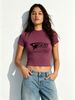 Women Y2K Grunge Star MISERY Letter Print Crop Top Slim Crew Neck Short Sleeve Punk Streetwear Summer T-Shirt_ecoleips.com