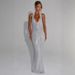 Women's Clothing Sexy Deep V Sleeveless Halter Neck Dress For Women Summer New Style Temperament Sequined Backless Waist Hip Skirt_ecoleips.com