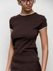 Women's Clothing New Round Neck Contrast Color Short Short Sleeve T Shirt Female Summer Commuting All Match Slim Fit Shoulder Top Female_ecoleips.com