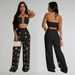 Women's Clothing Fashion Women's Clothing Sexy Eyelet Metal Buckle Trousers Two Piece Suit New_ecoleips.com
