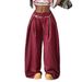 High-Waisted Pleated Loose Floor-Length Suit Trousers Women's Casual Pinstripe Streetwear European American Trendy_ecoleips.com