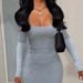 Women's Fashion Solid Color Sexy Long Sleeve Bodycon Dress - Street Style Round Neck Slim Fit Polyester Dress For Casual & Party Wear_ecoleips.com