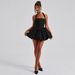 Women's Clothing Sexy Waist Slimming Puffy Skirt Halter Neck Lace Up Dress_ecoleips.com