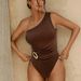 European And American Style One Shoulder Bodycon Swimsuit for Women Sexy Solid Color Backless Design 2026 New Fashion Dropshipping Available_ecoleips.com