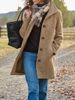 Women's Wool Blend Trench Coat – Mid-Length Autumn Winter Coat, Slim Fit With Stand Collar, Elegant & Warm_ecoleips.com