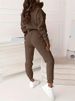 Women's Clothing Fashion Solid Color Commuter Casual Stand Collar Sweater Trousers Set Two Piece Set_ecoleips.com