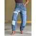 Women's Clothing Women's Tapered Jeans Multi Pocket Deconstructed Patchwork For Formal & Casual For Women_ecoleips.com