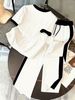 Women's Summer Urban Trendy Short Sleeve T-Shirt And Sweatpants Set Crew Neck Letter Print Comfortable Fit Fashion Outfit_ecoleips.com