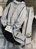 Women's Clothing High Neck Zipper Cardigan And Sports Sweatshirt Set Casual Fashion Tie Detail_ecoleips.com