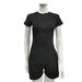 European And American Cross-border Summer New Women's Clothing Round Neck Solid Color Short-sleeve Zippered Short_ecoleips.com