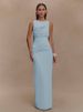 Balitops Sexy Sleeveless Pleated Bodycon Elegant Backless Maxi Dress Women Slim Fit High Waist Thigh Split Party Evening Dress_ecoleips.com