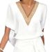 2023 European And American Summer Fashion Mature Women's Lace Trim V-neck Tie Split Casual Dress_ecoleips.com