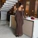 Elegant Strapless Maxi Dress For Women Long Sleeved Bodycon Autumn Winter Fashion_ecoleips.com