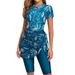 Women's Clothing Hot Selling Swimsuit Fashion Gauze Skirt Style Leaf Print Zipper Three Piece Swimsuit_ecoleips.com