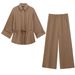 Foreign Trade Cross-Border European American Spring New Women's Fashion Casual Draped Long Sleeve Turn-Down Collar Shirt_ecoleips.com