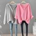 Women's Clothing Fat Mm Autumn And Winter Two Piece Sweater Long Sleeved Large Size Women's Clothing Hooded Splicing Mid Length V Neck Top_ecoleips.com
