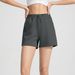 Women's Clothing Yoga Pants Sand Washed Air Layer Loose Shorts Sports Running Three Quarter Pants_ecoleips.com