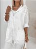 Women's Casual Versatile Jacket Mid-Length Zipper Top Hollowed Out Breathable Loose Fit Slimming_ecoleips.com