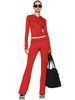 Women's European American Style Printed Hooded Two Piece Set with Thumb Buckle Flared Pants Long Sleeved Casual Fashion mid Waist_ecoleips.com