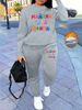 Women's Autumn And Winter Hip-hop Casual Street MANANA Letter Pattern Printed Round Neck Sports Shirt+sports Pants Set-559_ecoleips.com