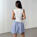 Women's Clothing Splicing Plaid Short Skirt Sleeveless Half High Collar Dress_ecoleips.com