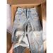 Whimsical Puppy Embroidered High-Waisted Jeans – Korean Streetwear Straight-Leg Denim Pants (S-5XL, Distressed Hem, Light Wash)_ecoleips.com