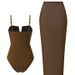 Elegant One Piece Swimsuit Long Dress Slimming Stylish Beachwear for Women_ecoleips.com