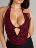 Slim Fit Tank Top for Women Sexy Flattering Halter Neck Summer Top Party Ready Alluring_ecoleips.com