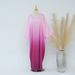 Women's Clothing Gradient Color Party Waist Bat Sleeve Dress_ecoleips.com