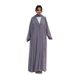Women's Clothing Modest Abaya Dress V-Neck Abaya & Scarf Set – Flowy Polyester Maxi Dress With Matching Shawl ( Modest Fashion, Travel & Urban Wear)_ecoleips.com