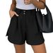 Aria Basics Aria Basics European And American Cross-Border 2026 Summer New High-Waisted Fashion Casual Shorts Solid Color Comfortable_ecoleips.com