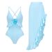 Women's Elegant Swimsuit Set European American Style High-End Feel Fresh Nylon Polyester One-Piece For Vacation & Summer_ecoleips.com