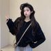 Korea-style Short Coat Petite Wome, Sprig Ad Autum 2026 Ew Desig, Solid Color, Loose Casual Cardiga Top For_ecoleips.com