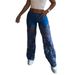 Women's Clothing Temperament Women's Lace Stitching Casual Jeans_ecoleips.com