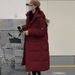 Women's Extra-Long Winter Coat With Polyester Filling, Knee-Length Oversized Hooded Parka, Unisex Loose Fit, Korean Streetwear Style_ecoleips.com