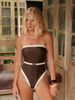 Women's Patchwork One Piece Swimsuit European And American Style Sexy Bikini Ladies Swimwear_ecoleips.com