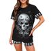 Women's Clothing Casual Fashion Trend Short Sleeved Round Neck Shorts Suit_ecoleips.com