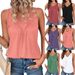 European And American Clothing 2026 Summer New Solid Color V-neck Sleeveless Top Women's Casual Loose Vest_ecoleips.com