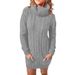Aria Basics Aria Basics 2024 Cross-Border Autumn/Winter New European And American Style High-Neck Round-Neck Knitted Dress Sweater_ecoleips.com