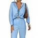 Women's Clothing New Fashion Cotton And Linen Solid Color Loose Long Sleeved Shirt Casual Suit Pants Two Piece Suit_ecoleips.com