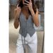 Women's Casual Loose Multi-Color Lace Up Top Spring/Summer Fashion Vest Style Holiday_ecoleips.com