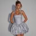 Elegant Halter Neck Women's Short Dress with Tie Bow 2025 Summer New Style Fashionable Street Style Slim Fit Puffy Skirt_ecoleips.com