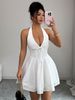 Women's Clothing Elegant Halter Neck Mini Dress Princess Style For Women Autumn/Winter Fashion Suitable For Various Occasions_ecoleips.com