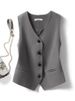 Women's Clothing Suit vest women's small vest 2024 spring and autumn new slim fit outer wear layered women's waistcoat black short vest_ecoleips.com
