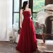Toast Dress Bride 2025 New Long Wine Red Wedding Evening Dress Sexy Tube Top Atmospheric Satin Slim Female_ecoleips.com